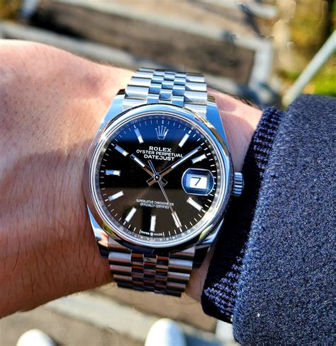 rolex datejust on wrist